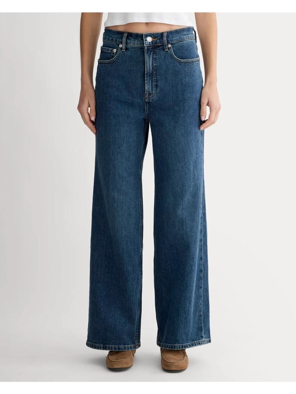 Everlane The Way-High Sailor Jeans Women’s Size 26 Short Inseam Wide Leg Stretch